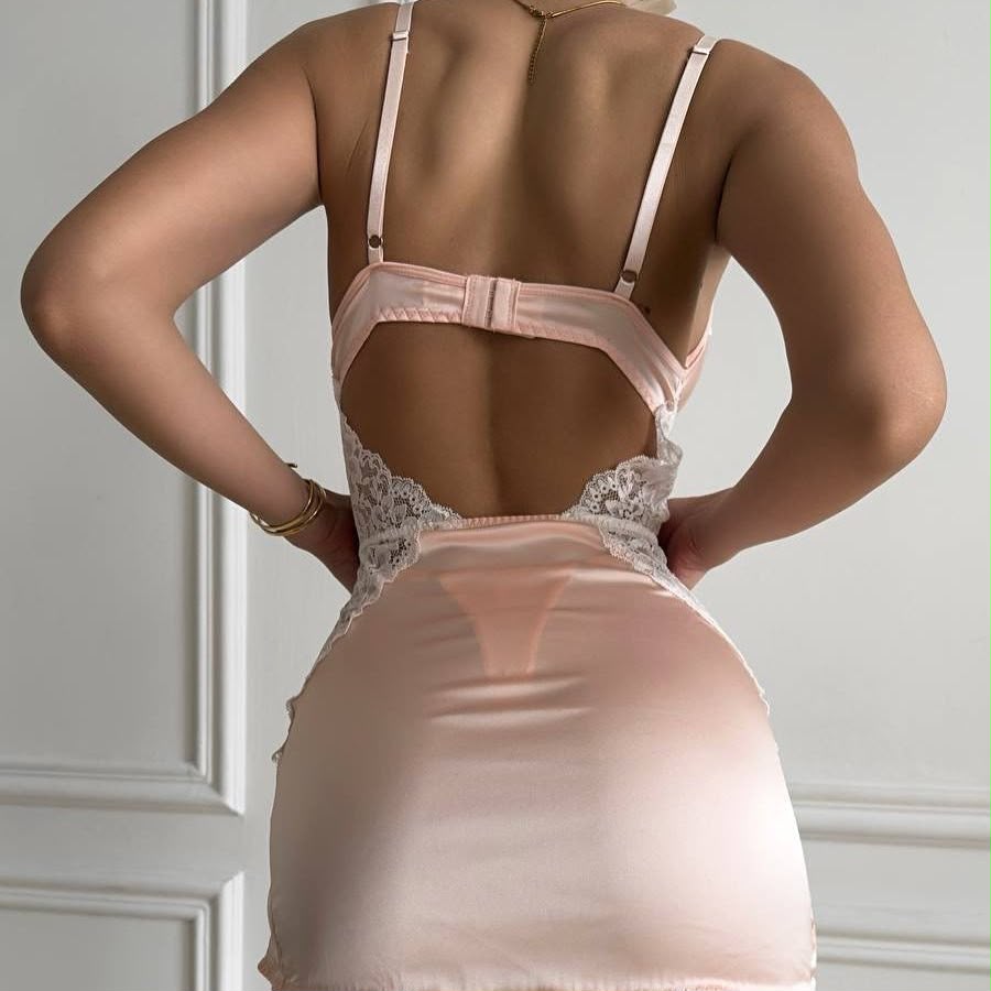 Rose Satin Dress